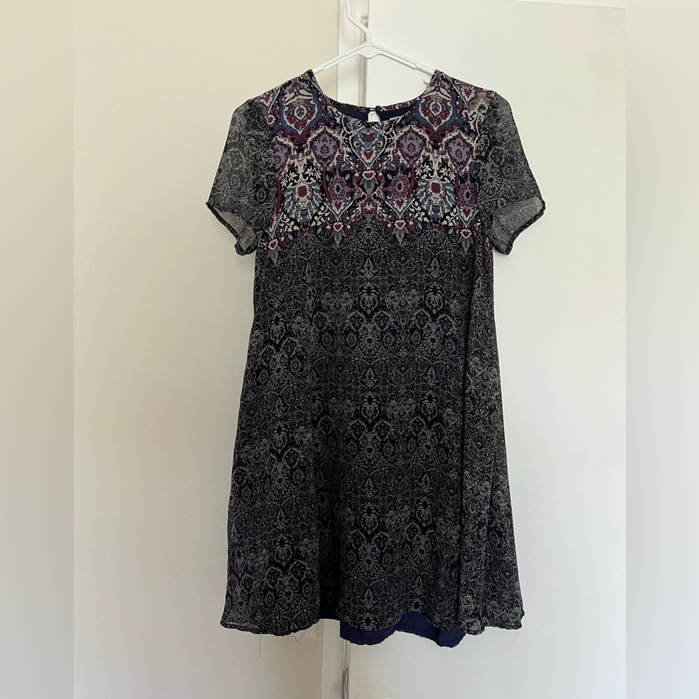 Spring dress - short sleeves, loose fit